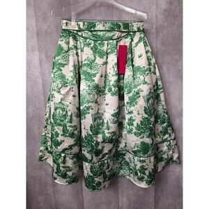 Lake Lady Graphic Print Circle Skirt Sz Small Pocket Oriental Derby Formal Party